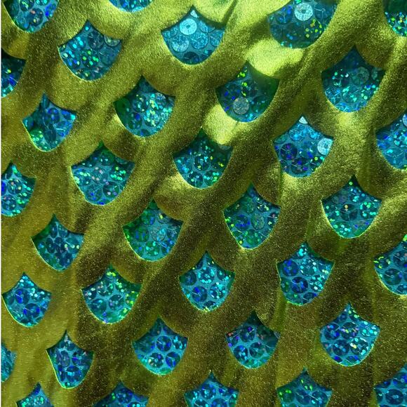 NEW Roma Green Mermaid Tail Skirt Costume w/ Blue Sequins & Back Zip‎ Small - Picture 10 of 10